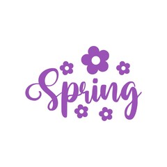 Spring typography design on plain white transparent isolated background for card, shirt, hoodie, sweatshirt, apparel, tag, mug, icon, poster or badge