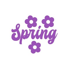 Spring typography design on plain white transparent isolated background for card, shirt, hoodie, sweatshirt, apparel, tag, mug, icon, poster or badge