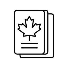 Canadian passport icon vector illustration travel document canada national id citizenship maple