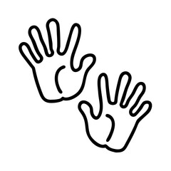 Hands outline vector illustration, handprint drawing, hand gestures, hand art, hand design icon