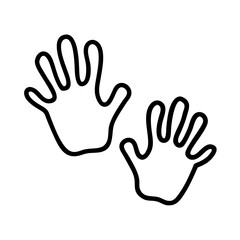 Obraz premium Handprint outline vector art: child hand prints, kids hand art, family handprints, craft idea