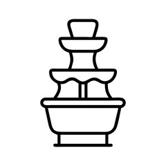 Chocolate fountain vector illustration, dessert catering equipment, fondue machine outline icon