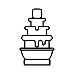 Outline drawing of a chocolate fountain for dessert catering and party celebration vector graphic
