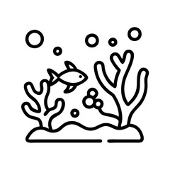 Find underwater life with fish coral reef and bubbles vector graphic for ocean themed designs
