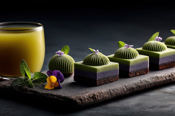 Green Tea Dessert Platter with Drink