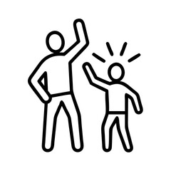 Fototapeta premium Celebration teamwork achievement success high five vector icon for business and sports concept design