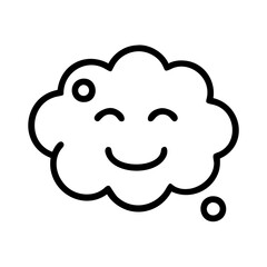 Download cute cloud thinking bubble vector icon illustration for graphic design and web design needs