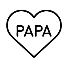 Papa heart love vector graphic for father's day gift, card, t shirt design, and print template