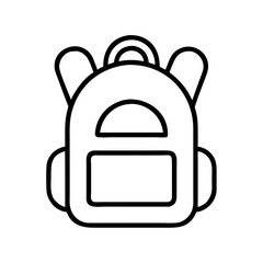 Obraz premium Backpack vector illustration, school bag outline drawing for education and travel design needs