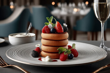 Delicious Berry Pancake Stack 