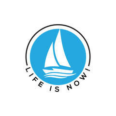 Stylish Sailboat Logo symbolizing freedom, adventure, and ocean travel—perfect for marine brands, sailing clubs, travel agencies, or nautical-themed businesses and products.