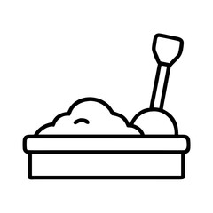 Sand box vector icon illustration, perfect for summer beach toys and kids outdoor play time fun day