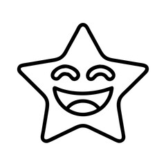 Star cartoon character with happy face outline vector illustration drawing design graphic art