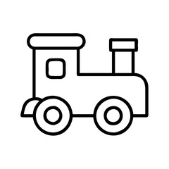 Outline drawing of a toy train engine locomotive for kids children vector illustration 90