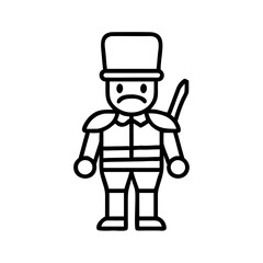 Sad toy soldier vector art illustration outline drawing clip art image toy soldier with sword icon