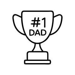 Best dad trophy award vector illustration for father's day celebration and appreciation gift