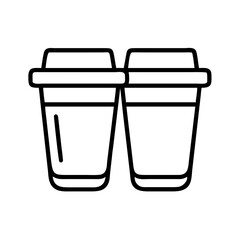 Two coffee cups vector illustration, disposable coffee cups, coffee to go, takeaway coffee design