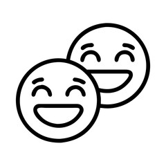 Obraz premium Two happy laughing emoji vector illustration for social media communication and expression design
