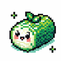Cute Pixel Art Sushi Roll with Personality in 8-Bit Style
