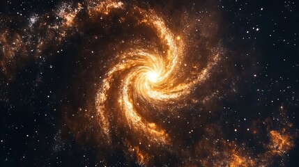 A mesmerizing view of a spiral galaxy with bright central core and swirling arms in deep space scene