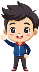 Chibi boy waving