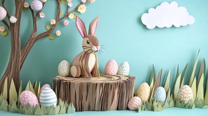 easter bunny with easter eggs