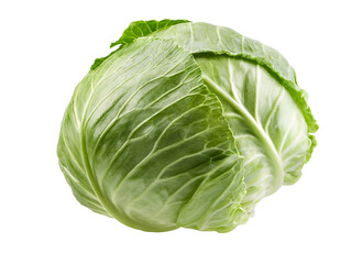 Obraz premium Fresh green cabbage isolated on transparent background