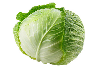 Fototapeta premium Fresh green cabbage isolated on transparent background