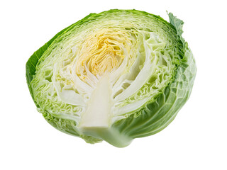 Fototapeta premium Fresh green cabbage isolated on transparent background