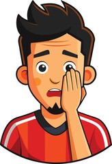 Facepalm or embarrassed