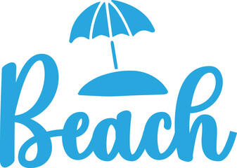 Beach typography clip art design on plain white transparent isolated background for card, shirt, hoodie, sweatshirt, apparel, tag, mug, icon, poster or badge