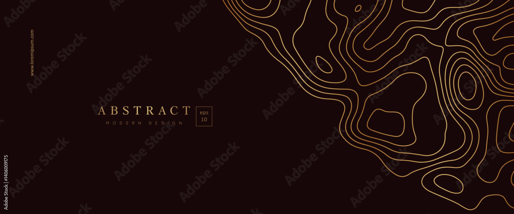 Wall mural tree pattern. gold wood pattern background. abstract golden texture. elegant wave line. ring waves. 