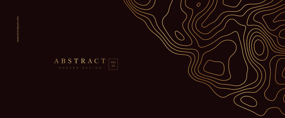 Tree pattern. Gold wood pattern background. Abstract golden texture. Elegant wave line. Ring waves. Luxury bark. Circle grain wood. Dark wavy lines structure. Patern curve trunk. Vector illustration