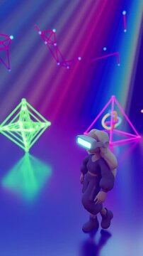 looped 3D animation. technologies of the virtual reality