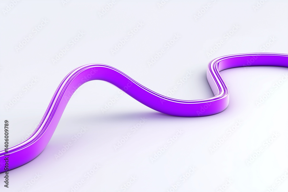 Aufkleber purple wavy stripes creating abstract minimalist design on white background