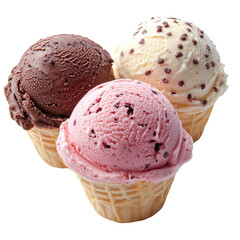 Ice cream isolated on transparent background.