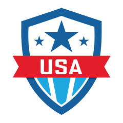 Sharp Angular Shield with Star Center vector illustration on white background