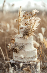 Close picture of a set up boho wedding table
