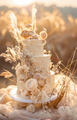 Close picture of a set up boho wedding table