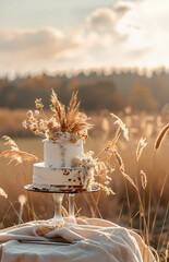 Close picture of a set up boho wedding table