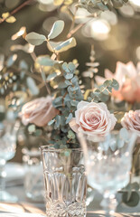 Close picture of a set up boho wedding table