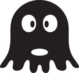 Fototapeta premium A cute and whimsical cartoon ghost character with a surprised expression and simple design.