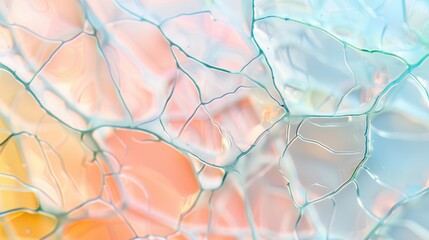 translucent artificial skin structure under a microscope, detailed cellular texture, biotech theme, clean sterile background 