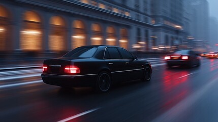 Fototapeta premium High speed tunnel shot with moving cars captured at night long exposure light streaks technology and energy convey velocity and modern city mobility