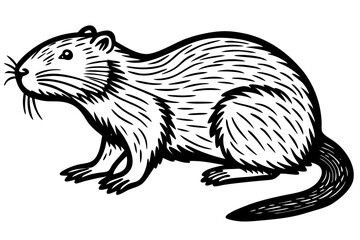 Beaver Minimalist Line Art