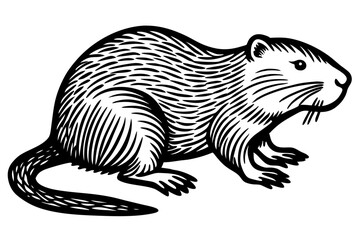 Beaver Silhouette Animal Sketch