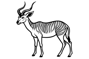 Obraz premium Antelope Outline Nature Sketch