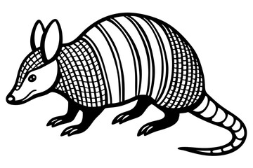 Armadillo Animal Line Drawing