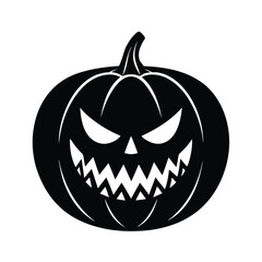 Isolated Pumpkin Face on White Background For Hallowen