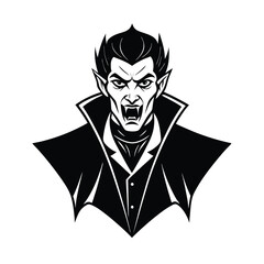 Isolated Vampire on White Background For Hallowen